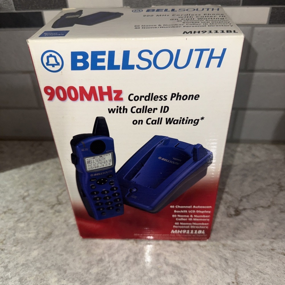 Bell South 900 MHz Blue Telephone Phone Cordless Call Waiting caller ID MH9111BL